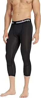 [COOLOMG] Compression Trousers, Running Trousers, 3/4 Fitness & Training, Functional Underwear, Trousers, Quick-Drying, for Men, Youth, Children, XXXS, XS, S, M, L, XL, XXL, Reusable, Black, M