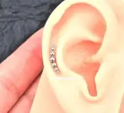 16G 5/16" Steel Internally Threaded 7 Beaded Ear Stud Tragus Daith Conch Labret