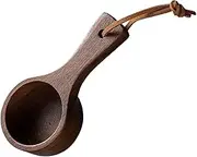 Classic Wood Coffee Spoon - Walnut Wood Ground Coffee Spoon, Kitchen Serving and Measuring Tool | Ergonomic Sustainable Spoon for Beans, Sugar, Tea, Spices and Daily Use in Home or Coffee Station
