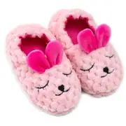 Nevenka Cute Rabbit Plush Slippers for Toddler Girls Warm Winter House Shoes