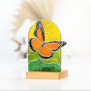 Monarch Butterfly Panel Christmas Candle Holder Art Mothers Day Gift