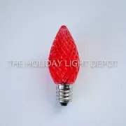 25 C7 Red LED Faceted Christmas Light Bulbs LED Retro Fit Dimmable