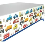 1Pcs 108cm, 180cm Table Cover Construction Truck Vehicles Tableware Party Supplies Kids Birthday Decoration