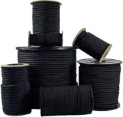 Diamond Grip Black Bungee Cord - 100% Stretch Elastic Cord and Absorbent Bungee