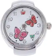 [BESTYASH] Ring Finger Watch Watches for Men Digital Butterfly Silver Wristwatch Elastic Toe Rings Women Sensory Wrist Bracelet Adjustable Hand Goldendoodle Ornament Silver Metal