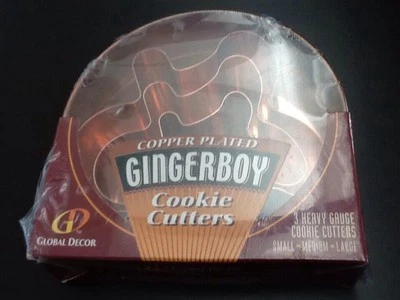 Gingerboy Copper Plated Cookie Cutters 3 New Sandwiches Appetizers Cake
