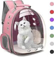 Henkelion Cat Backpack Carrier Bubble Carrying Bag, Small Dog Backpack Carrier for Small Medium Dogs Cats, Space Capsule Pet Carrier Dog Hiking Backpack, Airline Approved Travel Carrier - Pink
