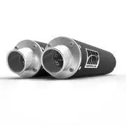 HMF Performance Black Dual Slip On Polished Cap Polaris RZR XP Turbo 16-19
