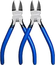 KAIHAOWIN Wire Cutters,2 Pack 6 inch Side Cutters Wire Snips Flush Cutters Wire Cutters for Crafting Small Wire Cutters for Jewelry Making