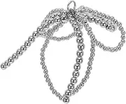 Holibanna Pearl Bowknot Phone Charm 3D Bow Flower Decorations Bow Knot Keychains for DIY Shoe Charms Jewelry Making Craft Accessories Sliver