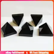Natural Black Obsidian Quartz Crystal Pyramid Orgone Energy Gemstone Tower Reiki