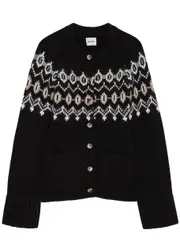 Khaite Suzette Fair-Isle Cashmere-blend Cardigan - Black - M (UK12 / M) M (UK12 / M)