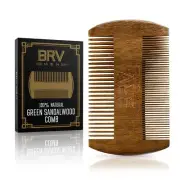 Beard & Mustache Comb, 100% Natural Green Sandalwood, Pocket Beard Comb with ...