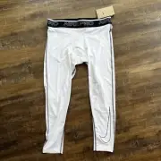 Nike Pro Dri Fit 3/4 Compression Tights Size XL Mens White Tights $32