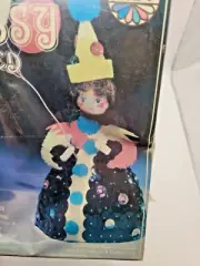 Walco Holiday 13386 CLOWN Hat Girl Li'l Missy Bead Sequin Ornament Doll Kit NOS
