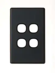 Beacon Lighting Lucci Power Gravity 4 Gang Plate Only in Matte Black