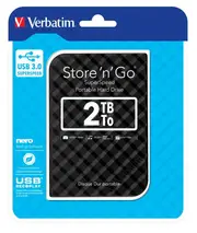 Verbatim 2TB 2.5' USB 3.0 Black Store'n'Go HDD Grid Design