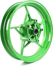 Green Front Wheel Rim Compatible with Kawasaki Z650 Ninja 650 2017-2024, Z900 ABS include 2017-2024, Z900 SE 2022-2023, Bearing included, Motorcycle Replacement Accessories Parts