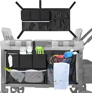 MOJELIM Stroller Wagon Cargo Net, Wagon Accessories Organizer Compatible with WONDERFOLD W-Series Models, Large Capacity Mesh Cargo Storage Bag with Sorting Pockets Compatible with Keenz Wagon