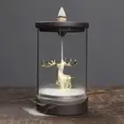 Windproof Deer Incense Burner Backflow Ceramic Deer Ornament Teahouse