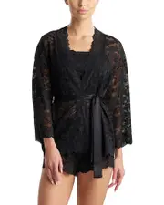 Natori Peony Lace Wrap Robe