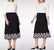 NWT Christian Siriano For J.Jill Ponte Plus Embroidered Dress Cream Black 1X