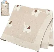 Baby Blanket for Newborn, 27.6x35 Adorable Baby Blankets Newborn Soft Cotton Knitted Elephant Baby Blanket Breathable Cozy Cellular Blankets Baby for Newborn, Cellular Blankets Baby, Cellular Blank