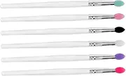 MERRYHAPY 6pcs Eye Shadow Brush Lip Brush Eye Blending Brush Shadow Foam Eye Shadow Applicator Sticks Silicone Lip Scrubber Makeup Applicator Transparent Plastic Handle Eyes Foam Brush