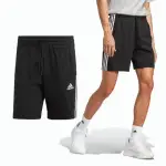 【ADIDAS 愛迪達】短褲 ESSENTIAL SHORTS 男款 黑 白 三條紋 褲子 愛迪達(IC9378)