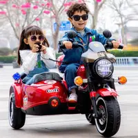 在飛比找松果購物優惠-復古美式 哈雷 造型 雙人摩托車 兒童機車 電動摩托車 兒童