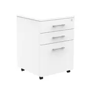 Collins 3-Drawer Mobile Pedestal Storage Filing Cabinet - White