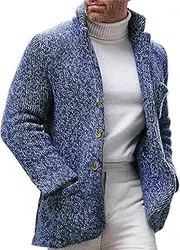 [Generic] Men's Stand Collar Knitted Cardigan Casual Knitted Stand Collar Cardigans StandCollar Button Knit Jacket