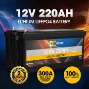 DC MONT 12V 220Ah Lithium Battery LiFePO4 Phosphate Deep Cycle Rechargeable