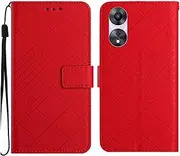 Compatible with Oppo A58 5G Case,Compatible with Oppo A78 5G Kickstand Flip Card Slots PU Leather Phone Cover Red