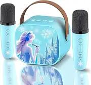Sing karaoke machine 2 microphones,mini microphone,3 4 5 6 7 8 10 year old girl gifts for 3 4 5 6 7 8 12 year old girls,frozen toys princess toys,easter for girls kids