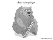 Baritone saxophone humor drawing print