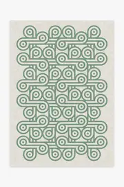 150' x 215' | Machine Washable Runner Rug | Kid & Pet Friendly | Indoor Rug | Jonathan Adler Pompidou Jade Tufted Rug | Ruggable