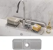 Silicone Faucet Splash Guard,Leak Proof Non-Slip Kitchen Sink Protector Mat,45*14cm Food-Grade & Easy Clean Silicone Faucet mat,for Bathroom & Kitchen Sink Taps