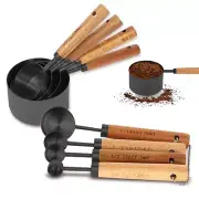 Measuring Cups and Spoons Set with Fragrant Wood Handles 8 Piece Measuring Sp