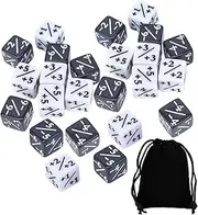 Generic 24Pcs Counter Token Dice Six Sided Dice Set Cube D6 Math Manipulatives Dice Tracking Counter Dices for Card Gaming Accessory