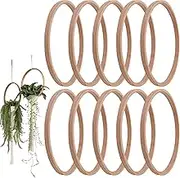 Wooden Rings for Crafting, Round Wall Dangling Crafts - Set of 10 Reusable Parties Supplies, Crafting Accessories for Home, Studio, Travel
