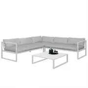Moana 6 Seater Aluminium Outdoor Corner Sofa Lounge Set