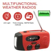 2000mAh Portable Solar Hand Crank Radio FM/AM/WB Weather Radio LED Flashlight