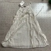 Charlotte Russe Gold And White Shiny Sleeveless Top Size Small