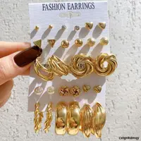 在飛比找露天拍賣優惠-Earring Set 6-piece Earrings 金