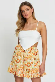 Print Elastic Waist Short - Size 8, Women's Maxi Wrap
