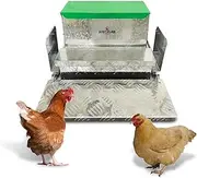 40 lb Automatic Chicken Feeder. Large Capacity and Sturdy Galvanized Chicken Feeder with Rat Proof and Waterproof lid. Pedal operates The Automatic Switch. No Waste and spillage, 40lb Feed.
