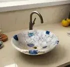 White Agate Sink, Semi precious stones, Counter top Sink, Bathroom vanity sink