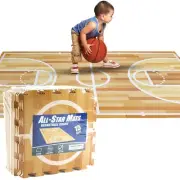 15pcs Kids Basketball Court Foam Puzzle Play Mats, 3'x5' Interlocking Floor T...