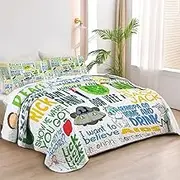 Allenjoy Twin Size Interdimensional Adventures Quilt Bedspreads Animated Series Bed Set Bedding Coverlet Fabric Washable with 1 Pillow Sham SC00155-007